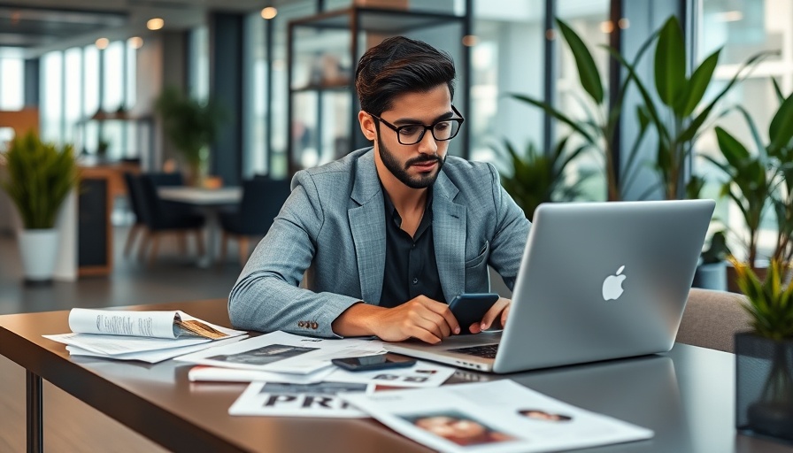 Signs you work in PR: modern workspace with PR materials.