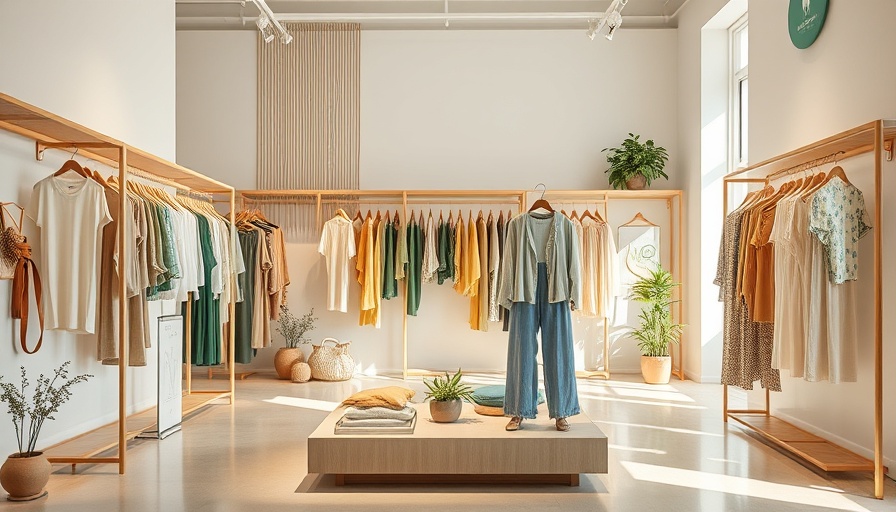 Sustainable fashion trends 2025 in a modern retail setting.