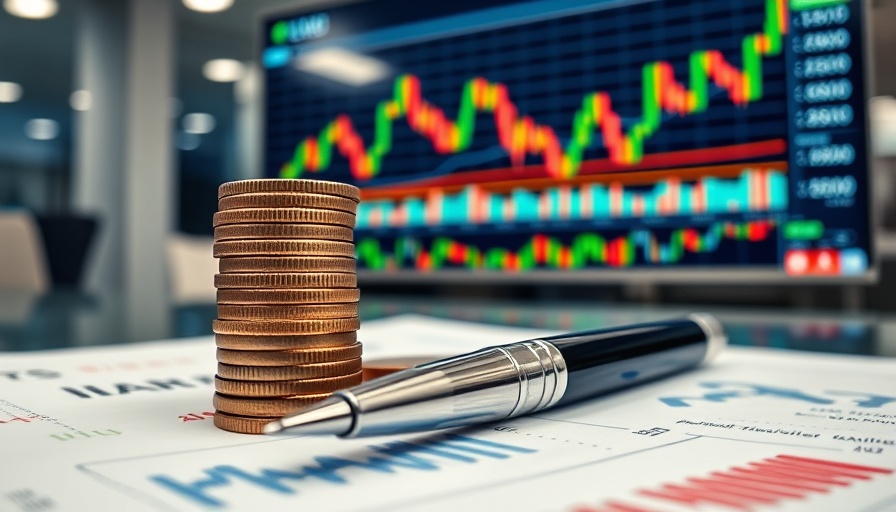 Investing in ETFs while living abroad: financial graphs and coins.