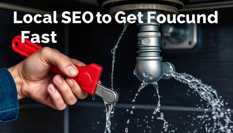 Local SEO for plumbers with wrench fixing leak.