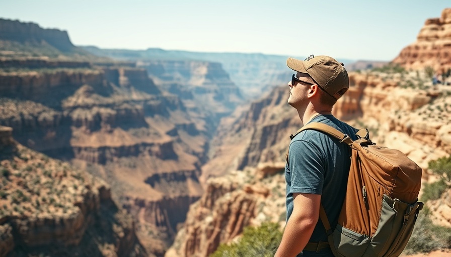 Man exploring canyon landscape, embodying home and travel connection.