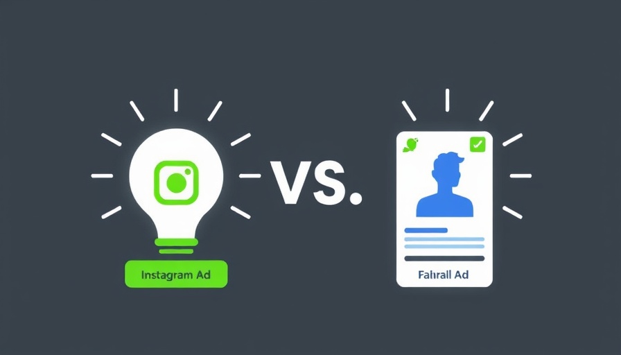 Instagram Ads vs. Facebook Ads comparison illustration, 2025.