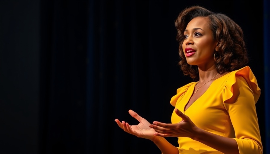 Woman in yellow dress speaking; impact of colors on mood.