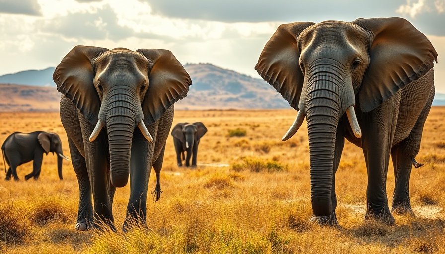 Rare elephant sighting in Senegal with elephants in savanna.