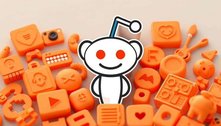 Reddit logo with vibrant 3D icons surrounding it, showcasing SEO techniques.