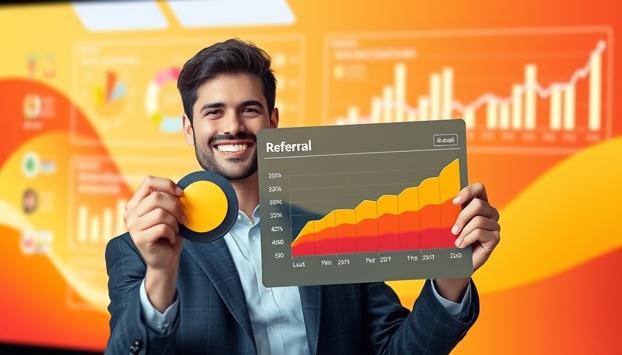 Partnership automation concept with professional showcasing digital tools and metrics.