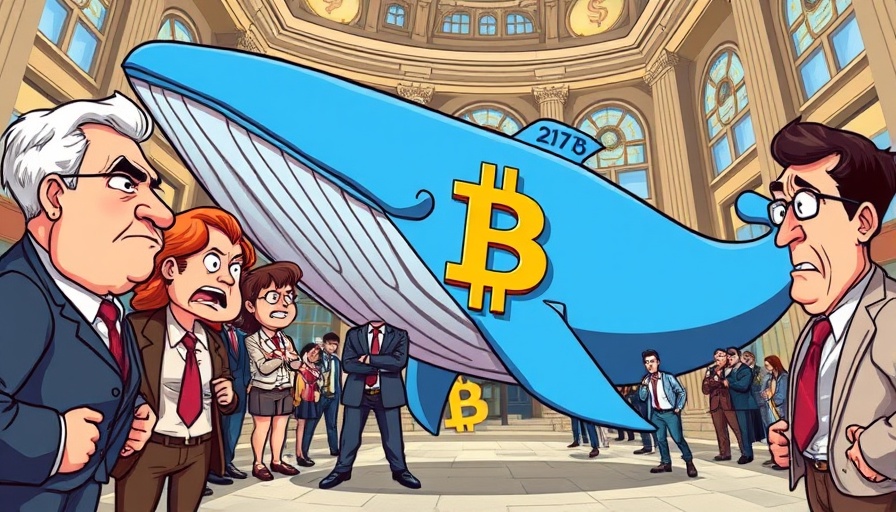 Ripple Whale Selloff Fears illustrated in a dynamic cartoon scene.