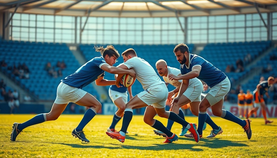 Chris Smith Lions South Africa Rugby action in vibrant stadium setting.