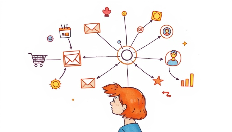 Artistic depiction of AI in digital marketing with thought-provoking connections.