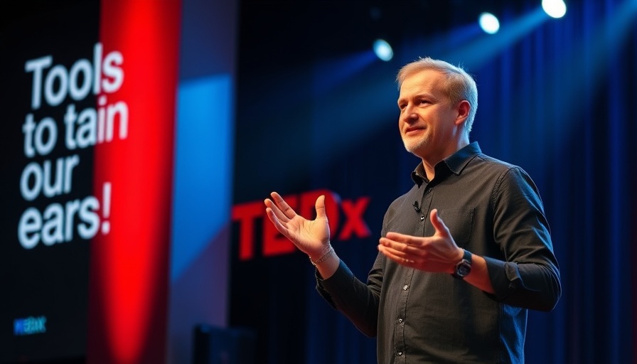 Speaker discussing Sound Awareness in Professional Life at TEDx.