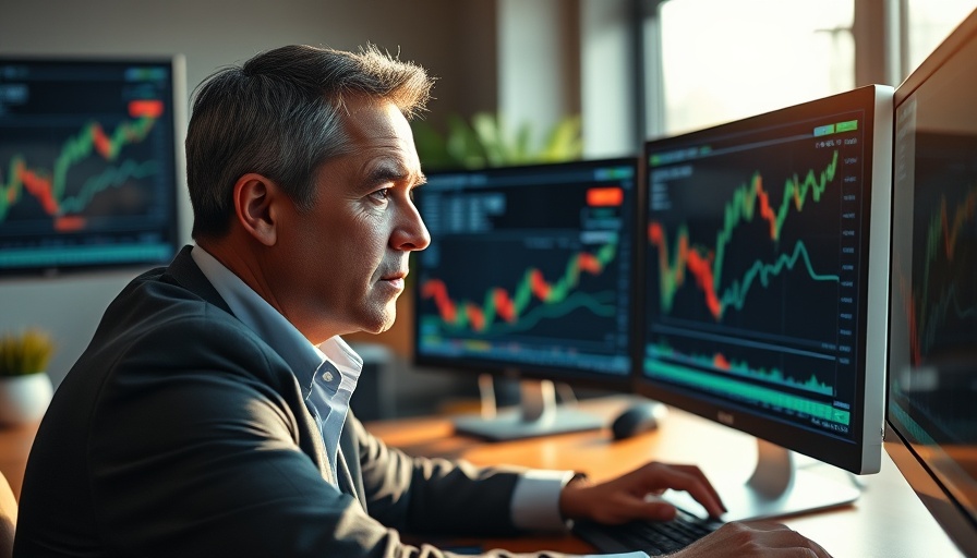 Businessman managing finances during economic uncertainty.