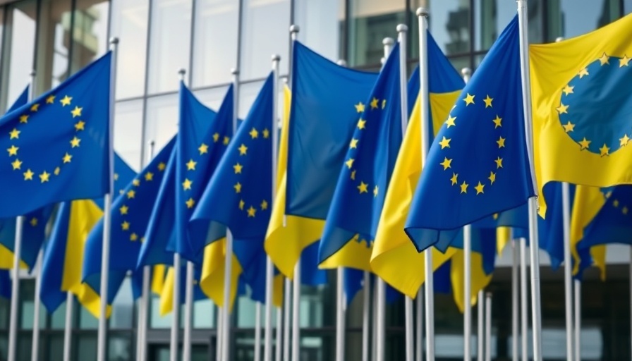European Union flags symbolizing reliance on U.S. tech.