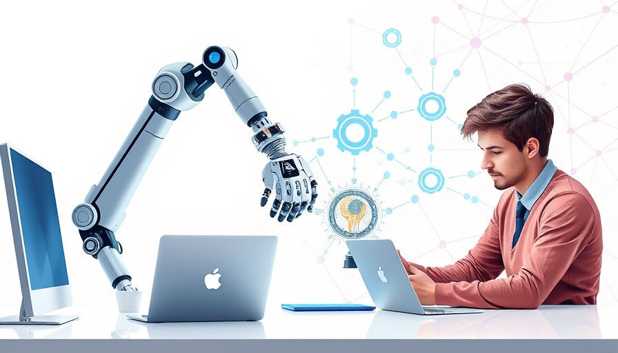 Illustration of automation tools in marketing with AI elements.