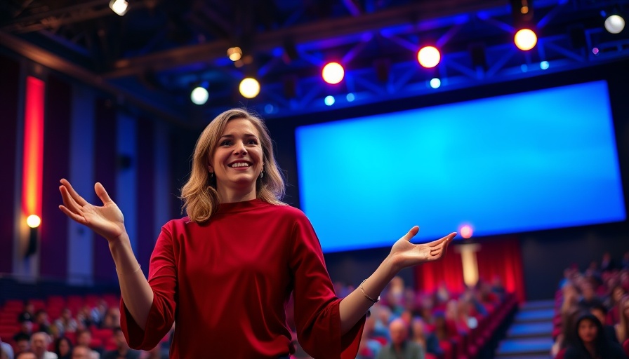 Dynamic speaker discussing part-time positions importance at TEDx.