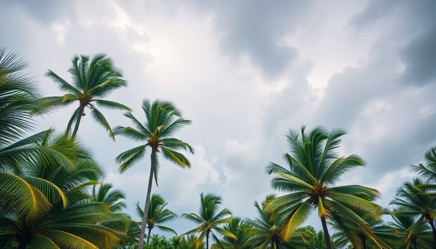 South Florida weather patterns with swaying palm trees.