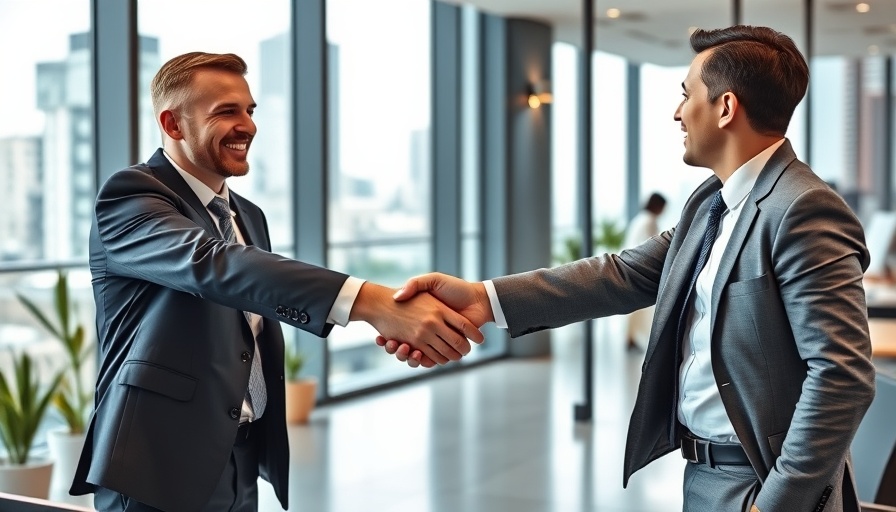Handshake in office setting symbolizing bulk deals in business.