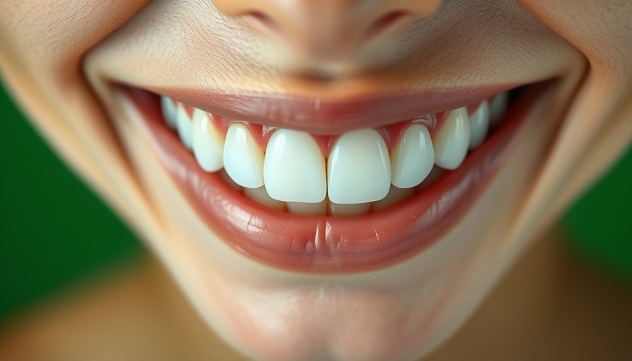Close-up smile highlighting clean white teeth.