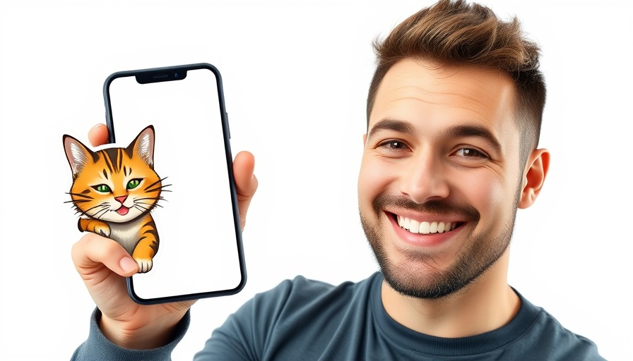 OCD Symptoms awareness graphic with smiling man and cat.