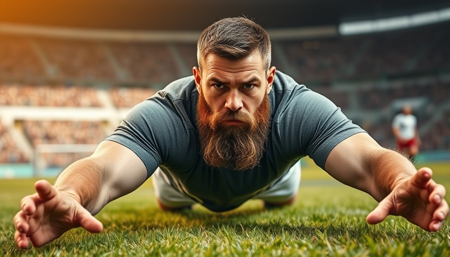 Van Heerden preparing for Baa Baas clash, stretching on field.