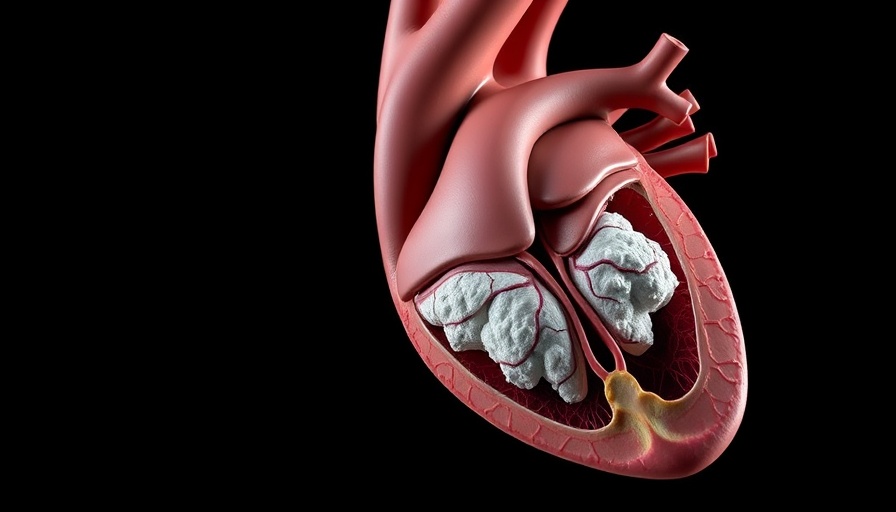 3D heart valve with calcification, educational imagery before replacement.