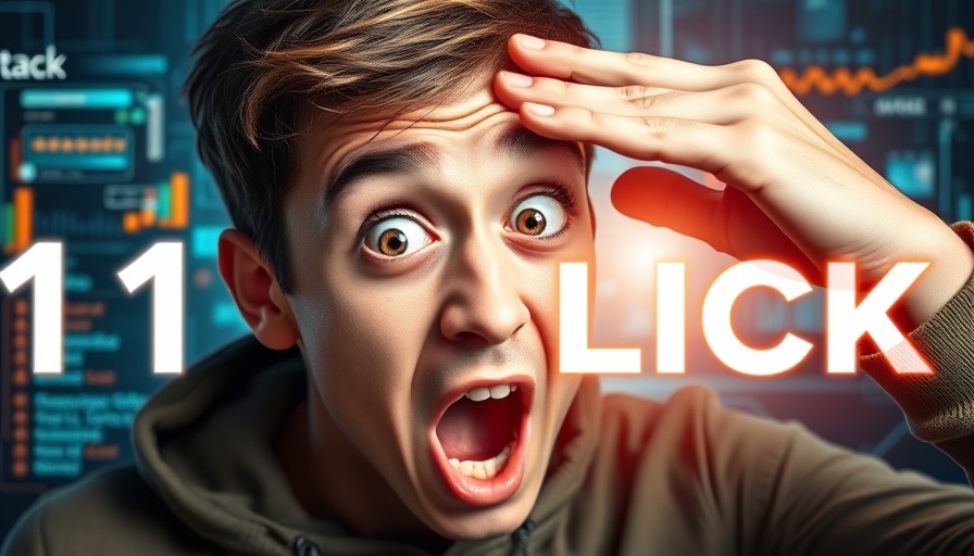 Excited person with app interface overlay for AI in SEO.