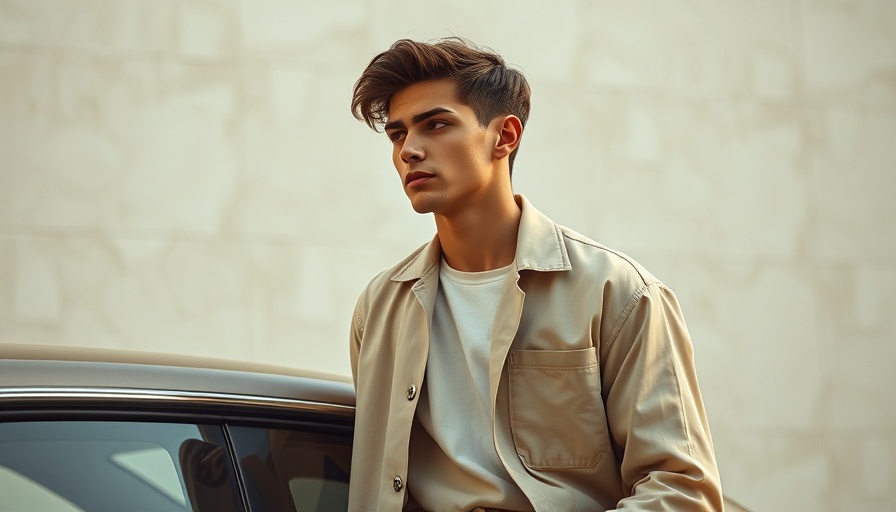 Young man showcases Canali Spring 2026 Collection in beige ensemble.