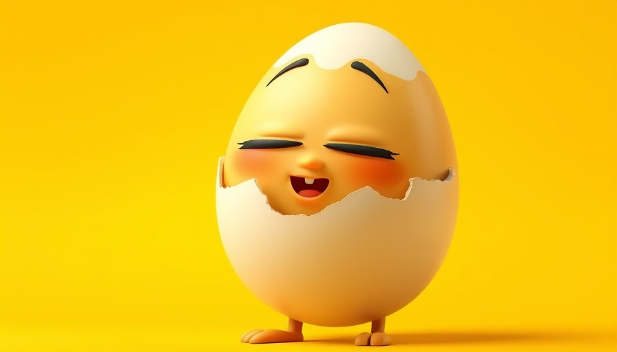 3D cartoon egg character showcasing a marketing mistake theme.