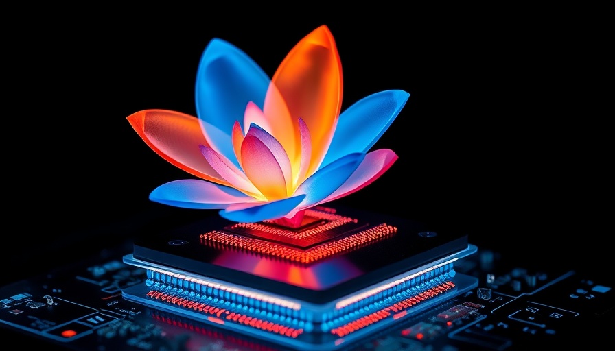 Innovative display technology with microchips and digital flower.