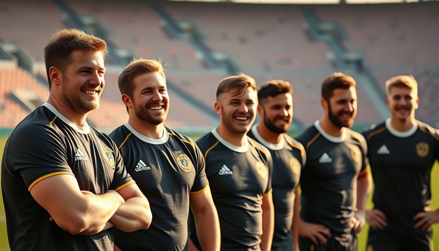 Springboks vs Barbarians rugby match players smiling during training.
