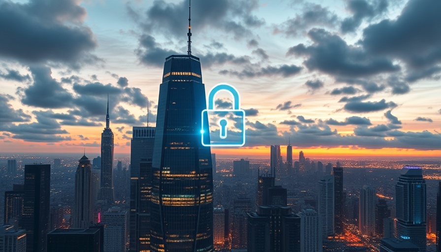 IT Security as a Service Market Growth concept with futuristic city and digital lock.