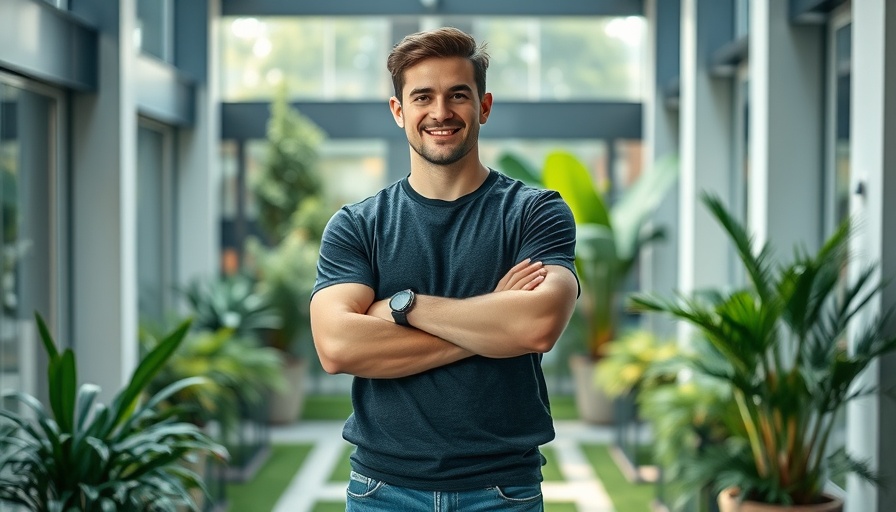 Confident man living remotely in Mexico City, conveys success.