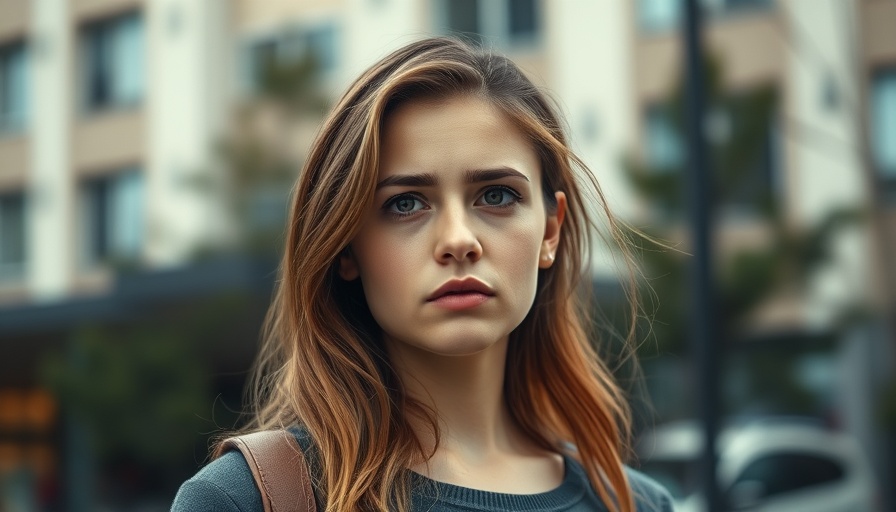 Oxycodone addiction effects on young woman outdoors.