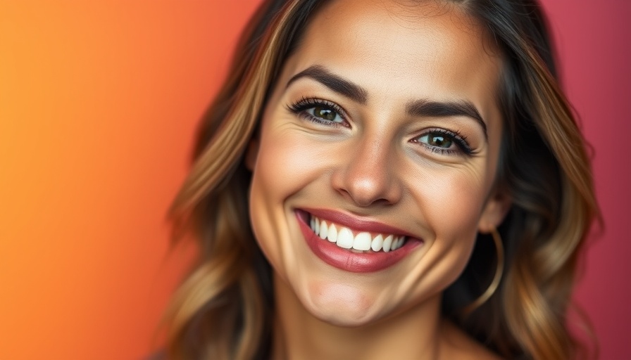 Optimistic woman smiling with colorful background, Next Financial Era Cryptocurrency.