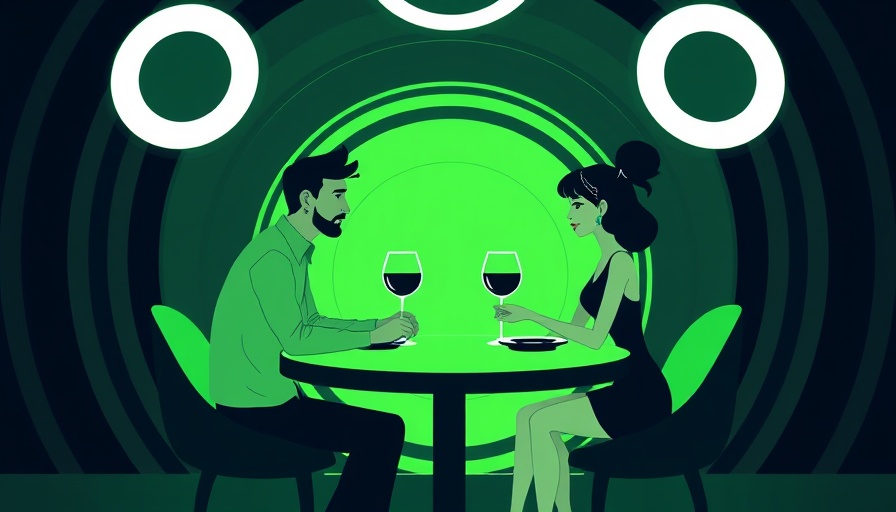 Vector art of two people dining, emphasizing restaurant newsletters.