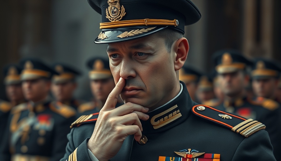 Military officer in ceremonial uniform, contemplative, reflecting on U.S. Sanctions on Sudan.