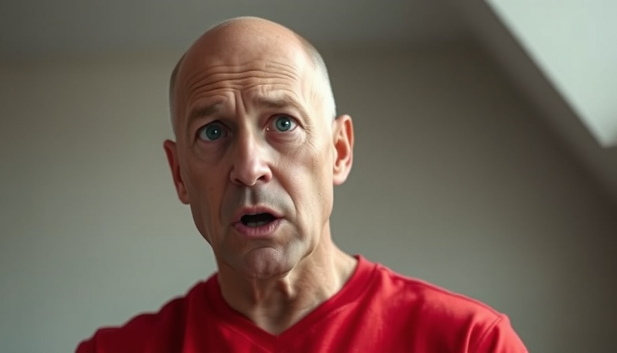 Concerned man discussing Bitcoin and Stablecoins, highlighting a mistake.