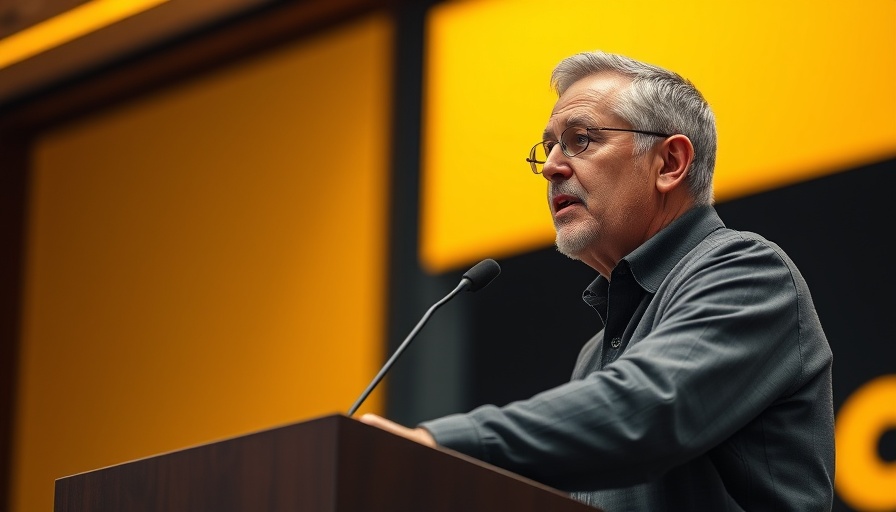 Middle-aged man at National Dialogue South Africa event delivering speech.