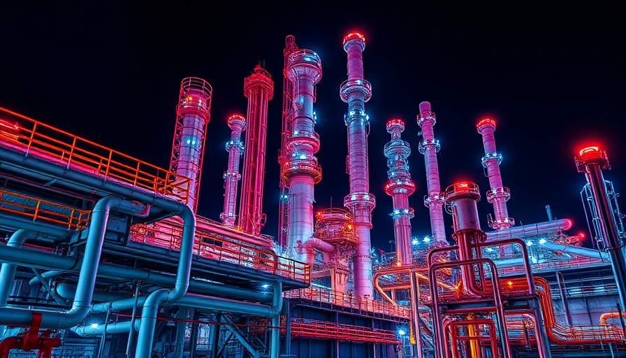 Digital marketing strategies energy sector concept with industrial plant