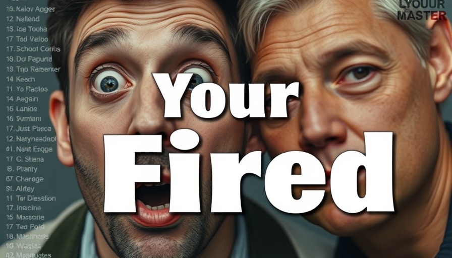 Surprised man beside list with 'Your Fired' text, Bitcoin