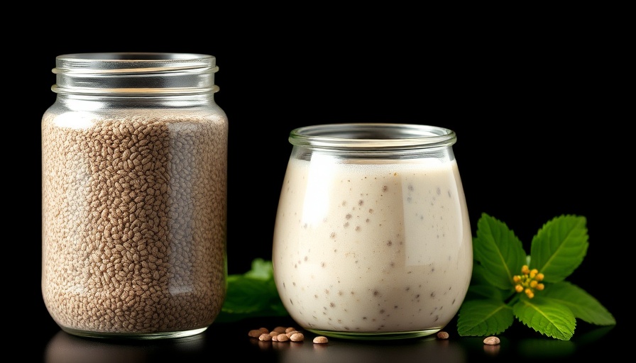 Natural weight loss drink with chia seeds and weight loss illustration.