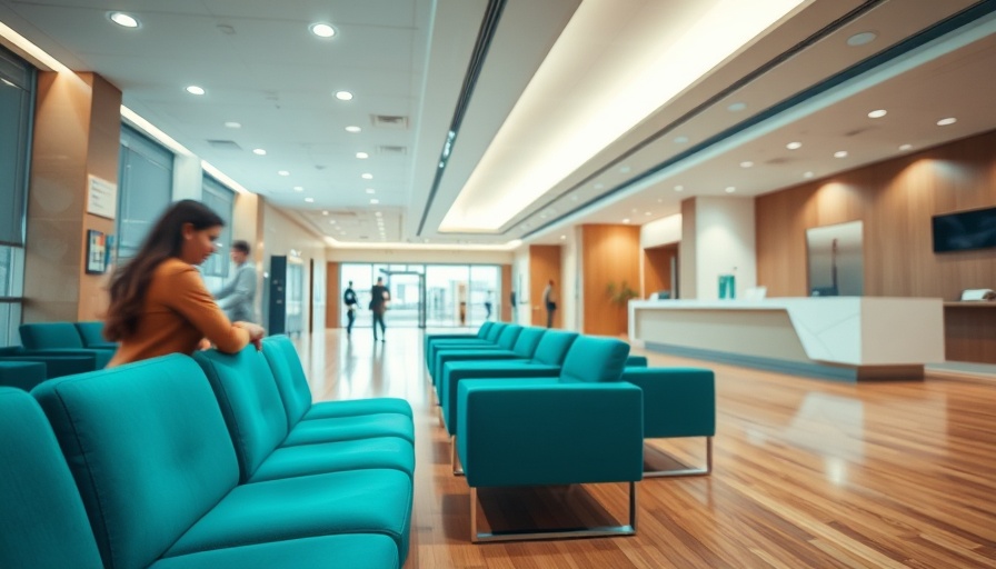 Modern hospital lobby illustrating the UK Government NHS Transformation Plan.