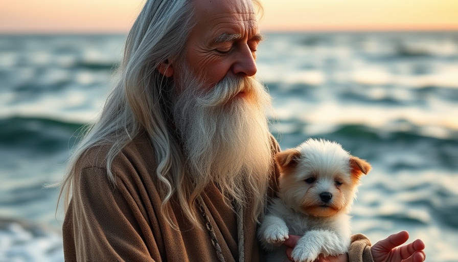 Ritualize Your Meditation Practice on a peaceful beach with an elderly man and dog.
