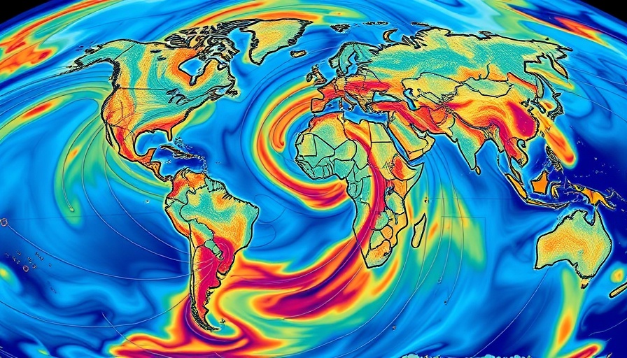 Weather systems map depicting anxiety disorders metaphor.
