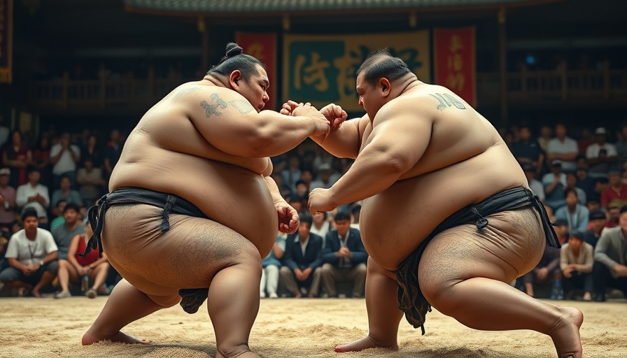 Cultural significance of sumo wrestling displayed in match