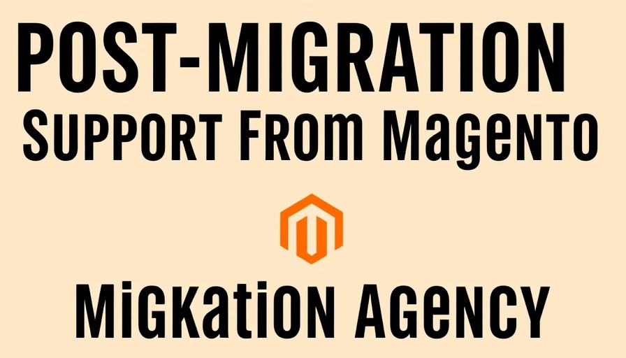 Post-Migration Support from Magento Migration Agency graphic with Magento logo.