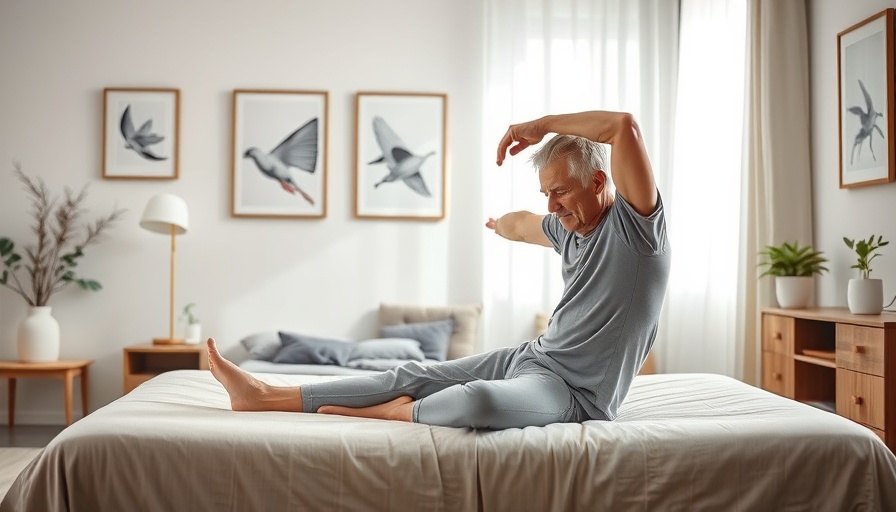 Person demonstrating in-bed stretches for Health and Wellness in a cozy bedroom.