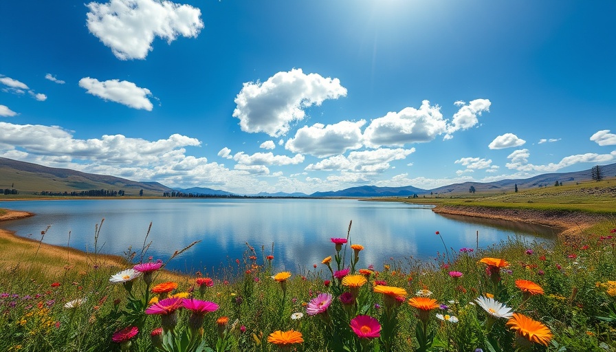 Wildflowers by Barker Meadow Reservoir on a sunny day.