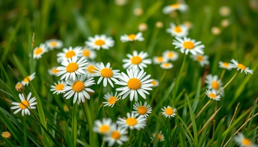 Close-up of daisies in green field symbolizing renewal and growth.