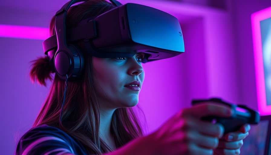 Immersive virtual reality experience with VR headset and controllers for anxiety disorders.