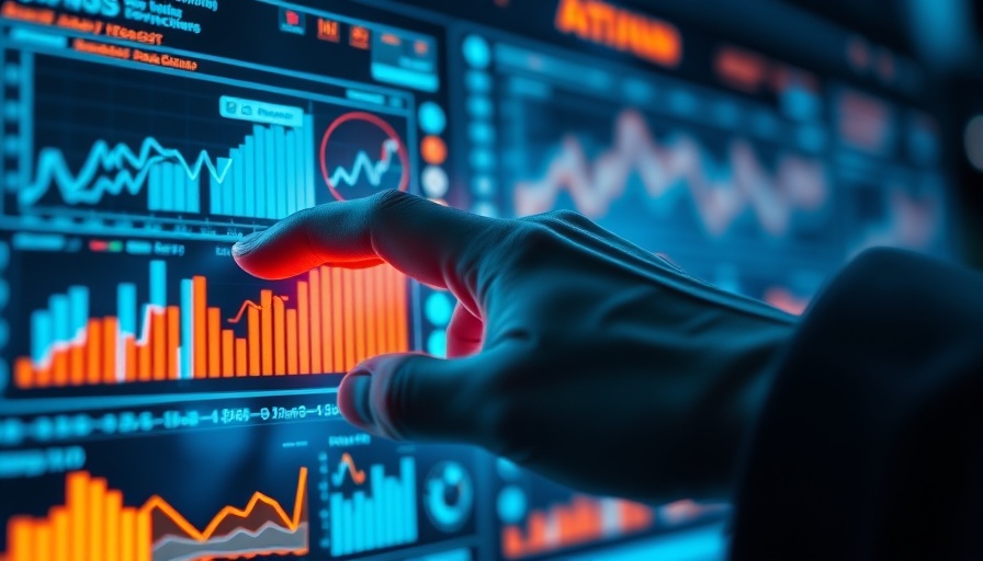 Futuristic interface for cross-channel marketing reports analysis.